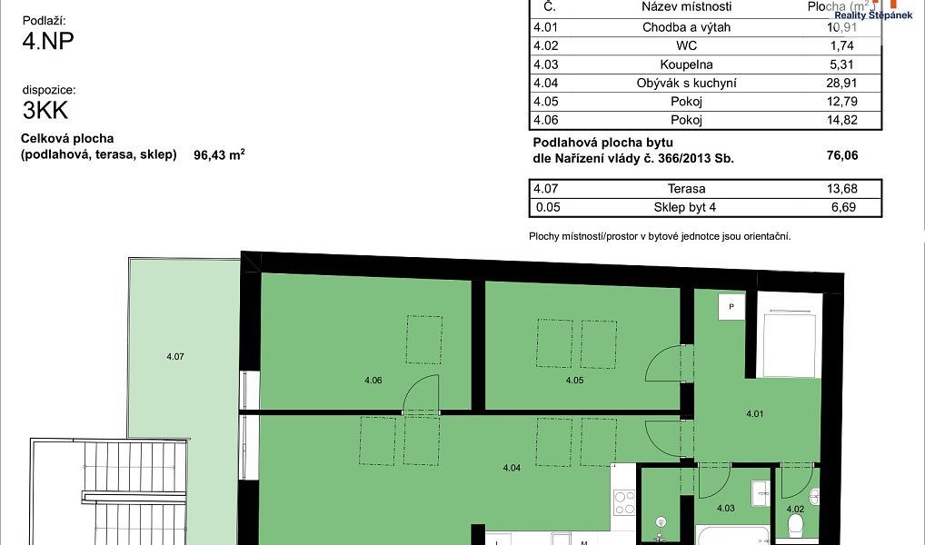 Prodej bytu 3+kk 76 m², České Budějovice – náhled fotky 17