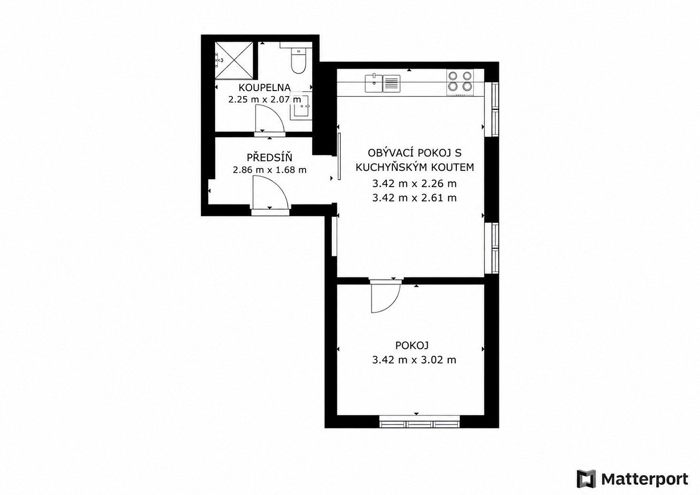 Pronájem bytu 2+kk 38 m² – fotografie 2
