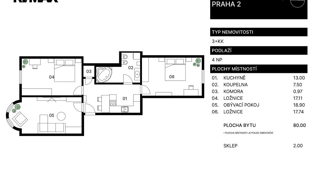 Prodej bytu 3+1 80 m², Praha – náhled fotky 3