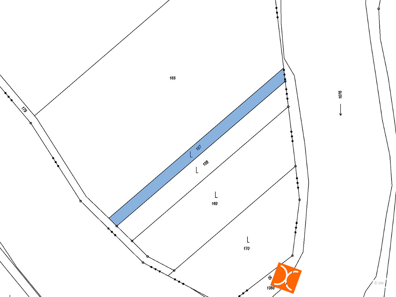 Prodej pozemku 354 m² – pohled 2