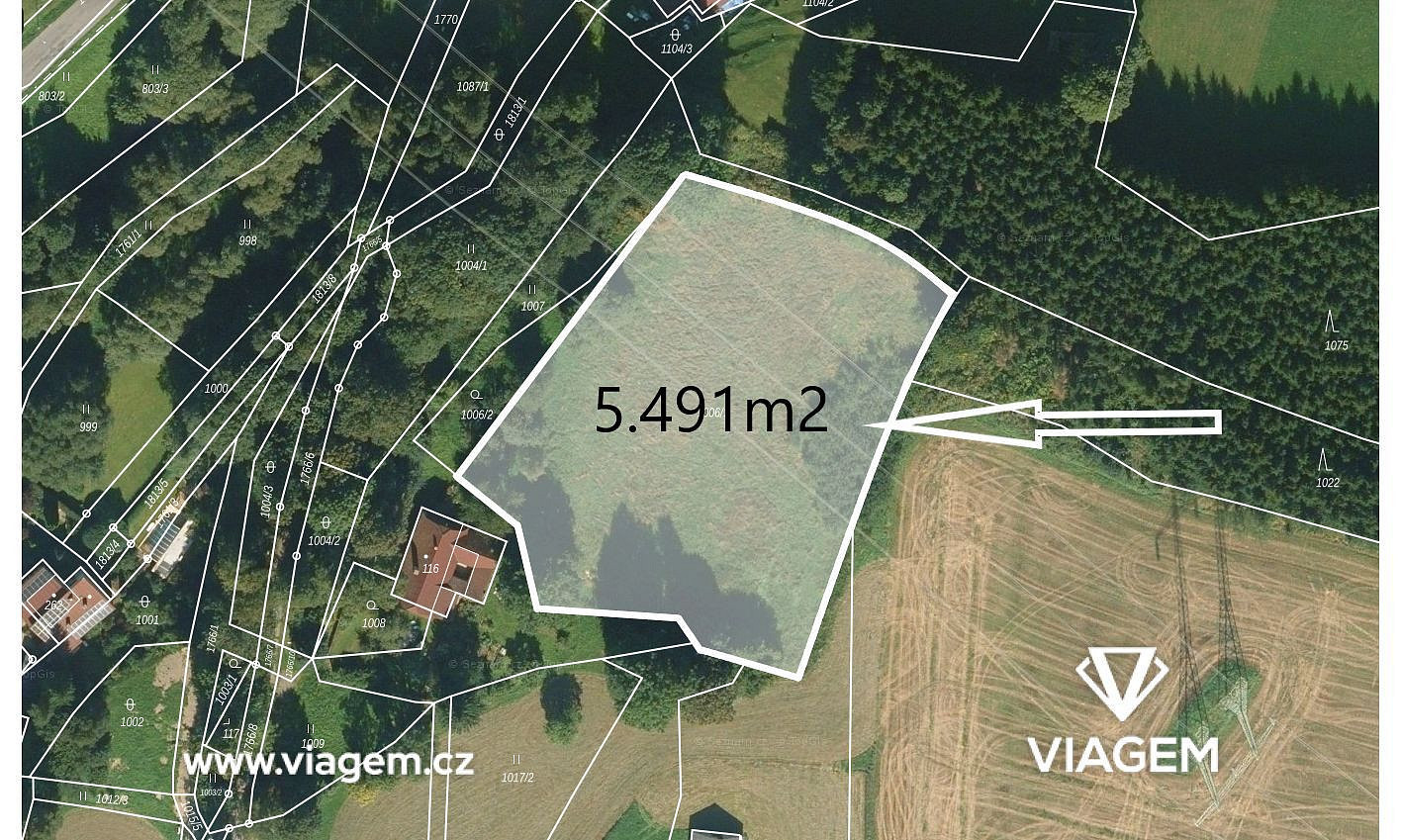 Prodej zahrady 5 491 m² – fotografie 2