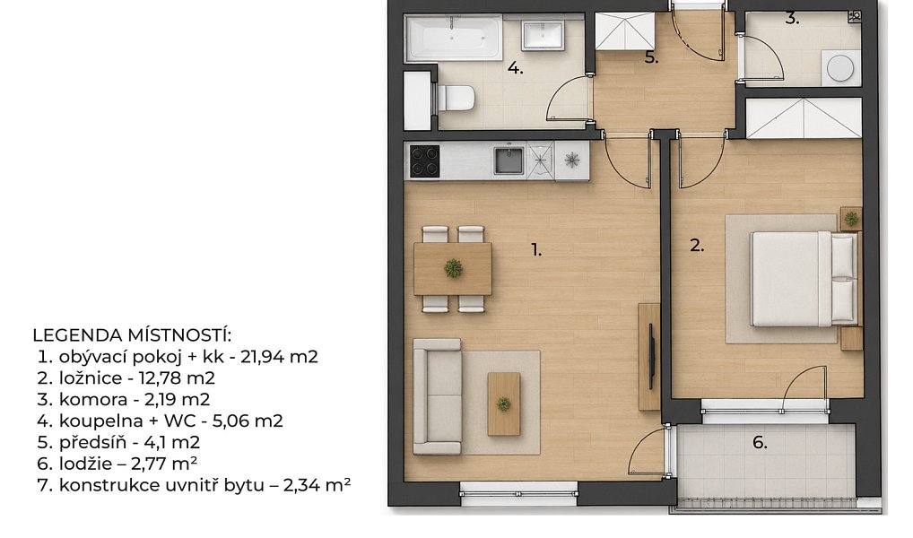 Prodej bytu 2+kk 48 m², Praha – náhled fotky 16