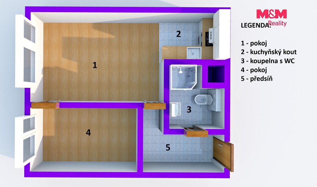 Prodej bytu 2+kk 39 m², Teplice – náhled fotky 3