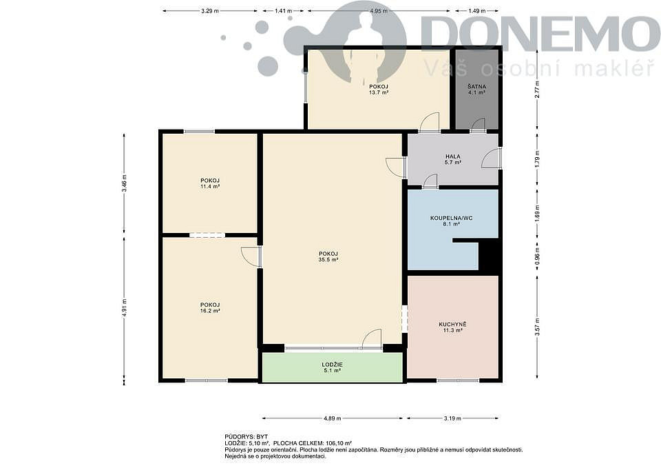 Pronájem bytu 4+1 76 m² – fotografie 3