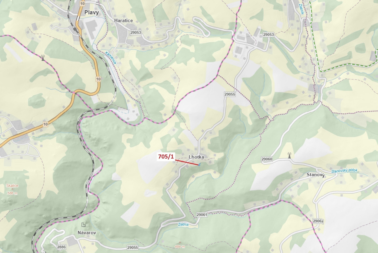 Dražba louky 438 m²