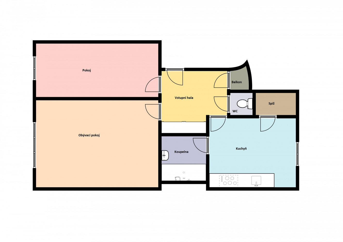 Pronájem bytu 2+1 59 m² – fotografie 4