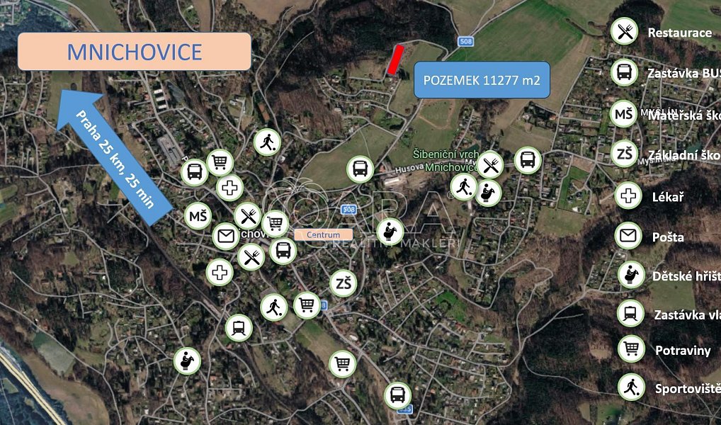 Prodej louky 11 277 m², Mnichovice – náhled fotky 2