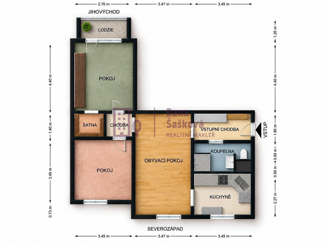 Pronájem bytu 3+1 71 m² – fotografie 4