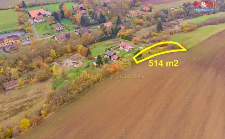 Prodej louky 514 m², Chyjice, okres Jičín