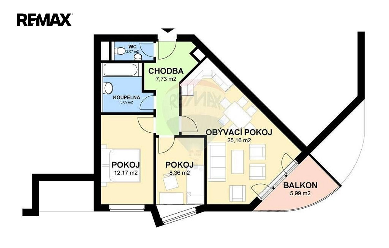 Pronájem bytu 3+kk 62 m² – fotografie 3