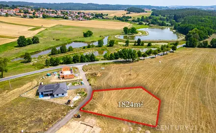 Prodej stavebního pozemku 1 824 m², Hajany, okres Strakonice
