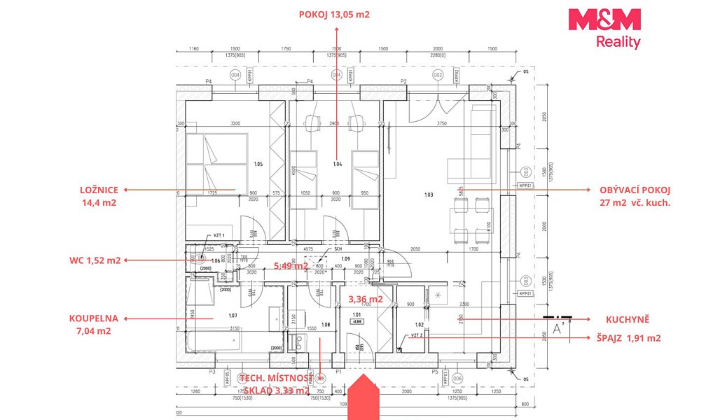 Prodej domu 77 m² s pozemkem 399 m², Nýřany – náhled fotky 4