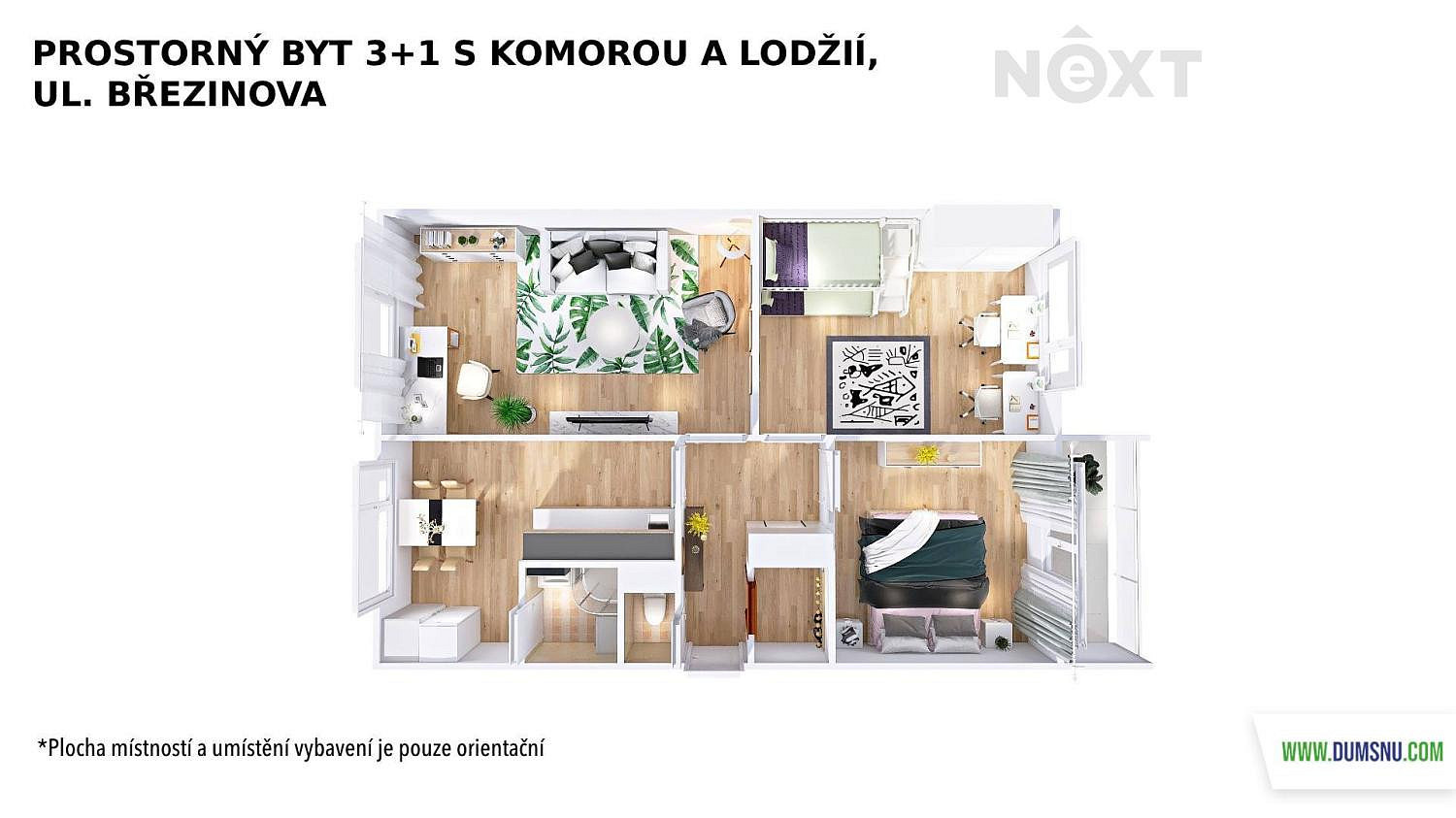 Pronájem bytu 3+1 73 m² – fotografie 3