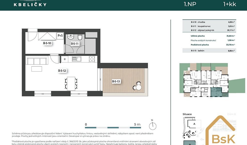 Pronájem bytu 1+kk 32 m², Praha – náhled fotky 3