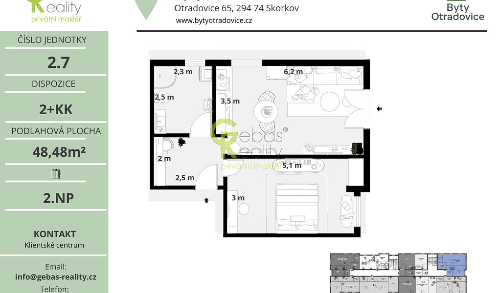 Prodej bytu 2+kk 48 m², Skorkov – náhled fotky 6