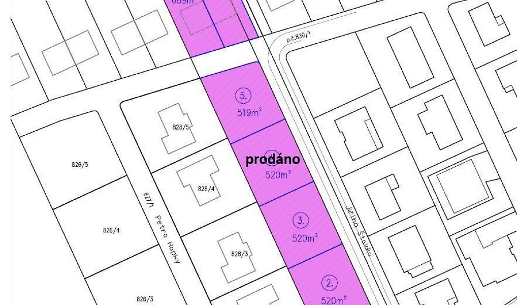 Prodej stavebního pozemku 520 m², Prostějov – náhled fotky 2