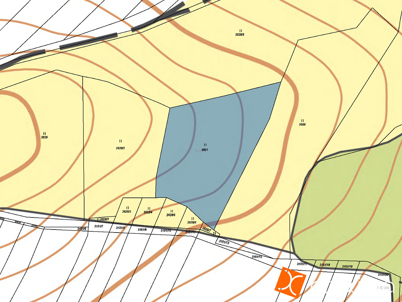 Prodej pozemku 192 m² – pohled 3