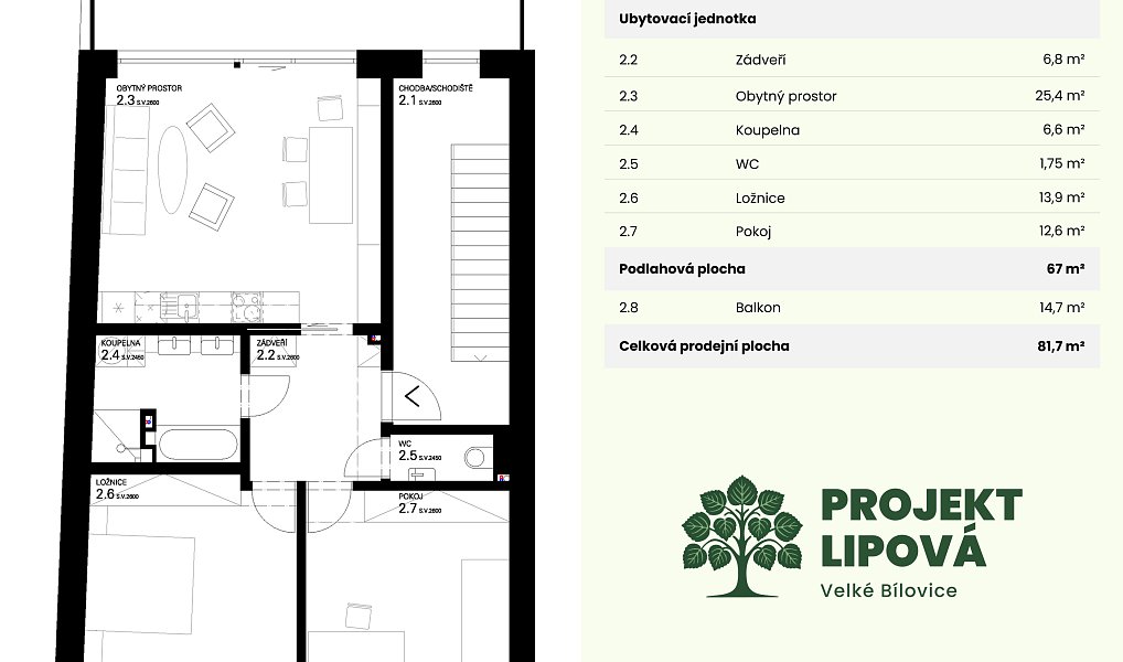 Prodej bytu 3+kk 67 m², Velké Bílovice – náhled fotky 6