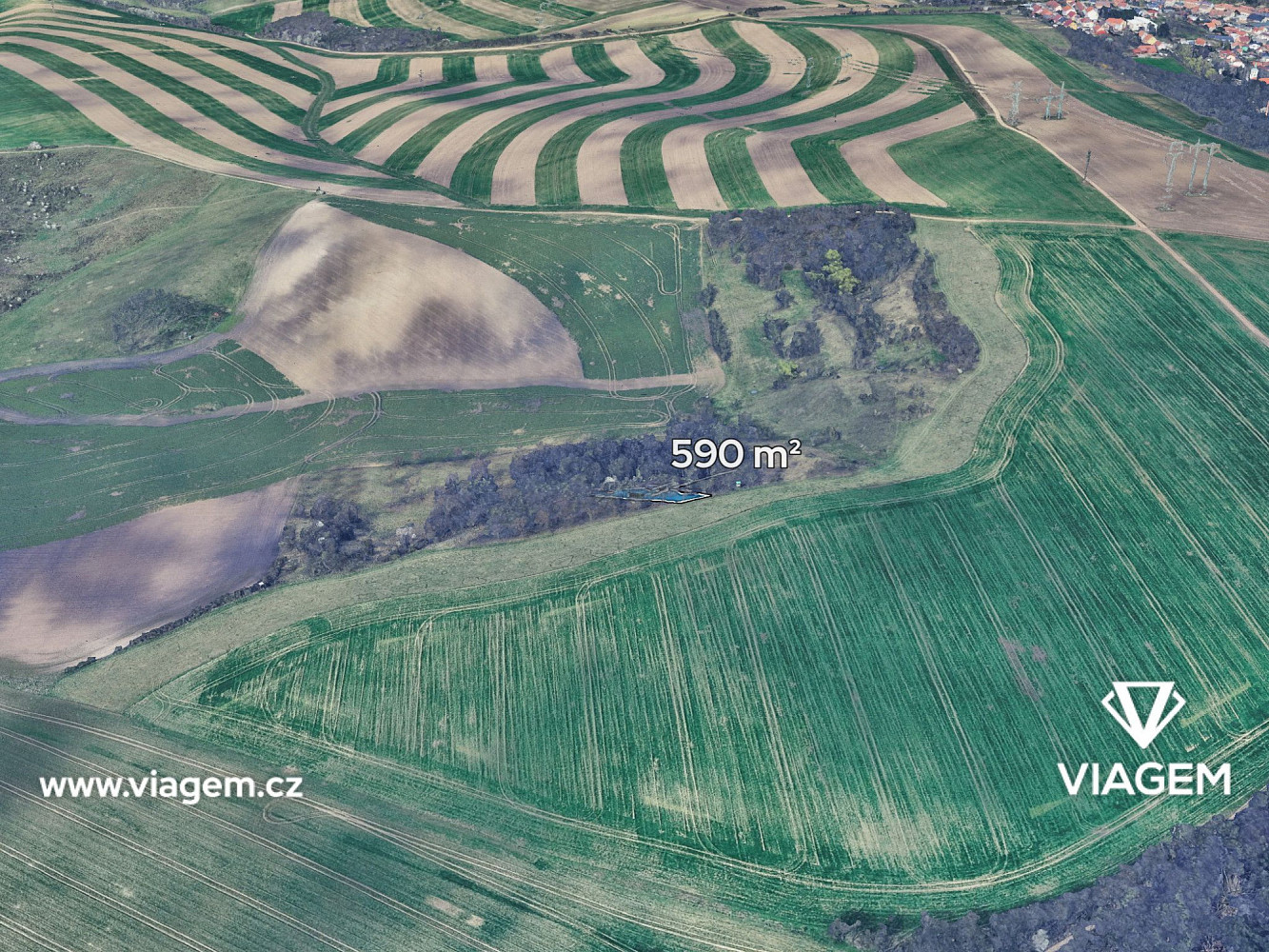 Prodej pole 516 m² – pohled 2