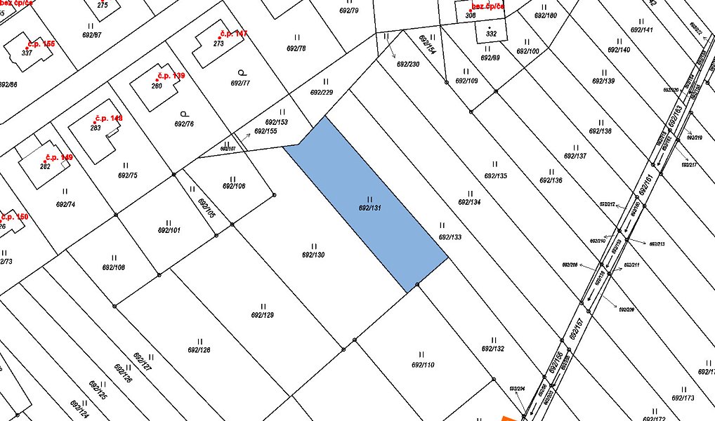 Prodej stavebního pozemku 992 m², Sruby – náhled fotky 3