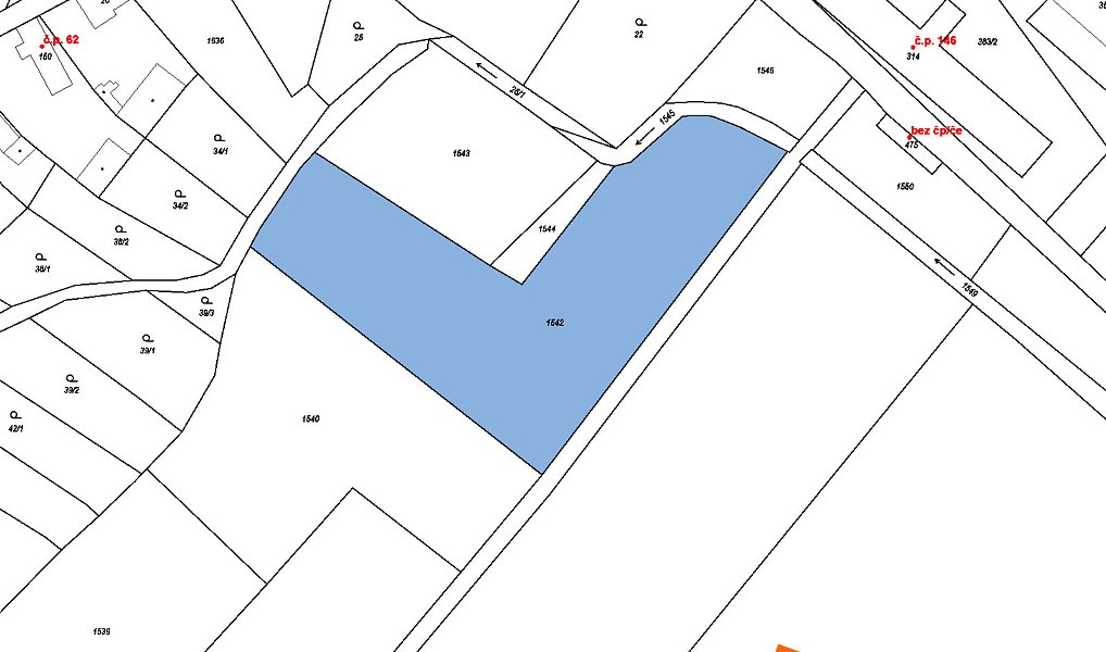 Prodej stavebního pozemku 801 m², Všejany – náhled fotky 3
