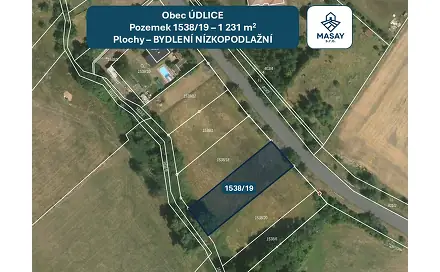 Prodej stavebního pozemku 1 231 m², Údlice, okres Chomutov