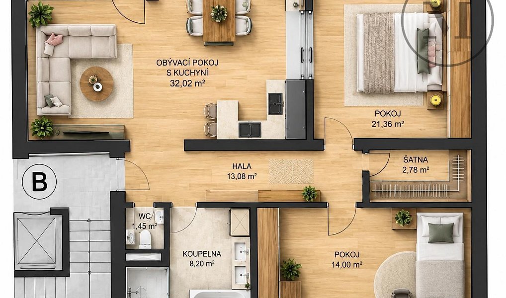 Pronájem bytu 3+kk 97 m², České Budějovice – náhled fotky 8