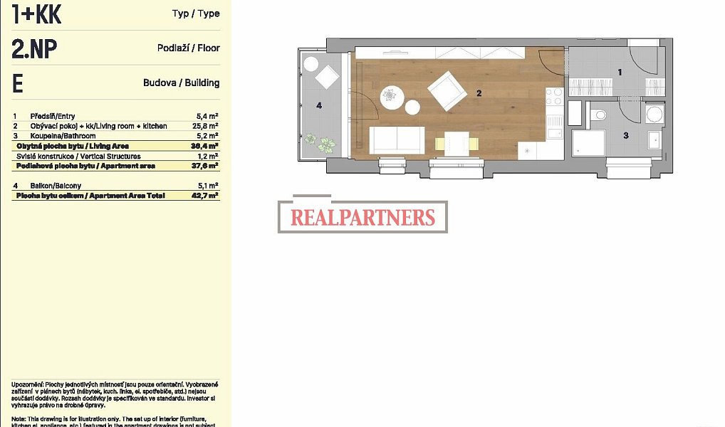Prodej bytu 1+kk 37 m², Praha – náhled fotky 2