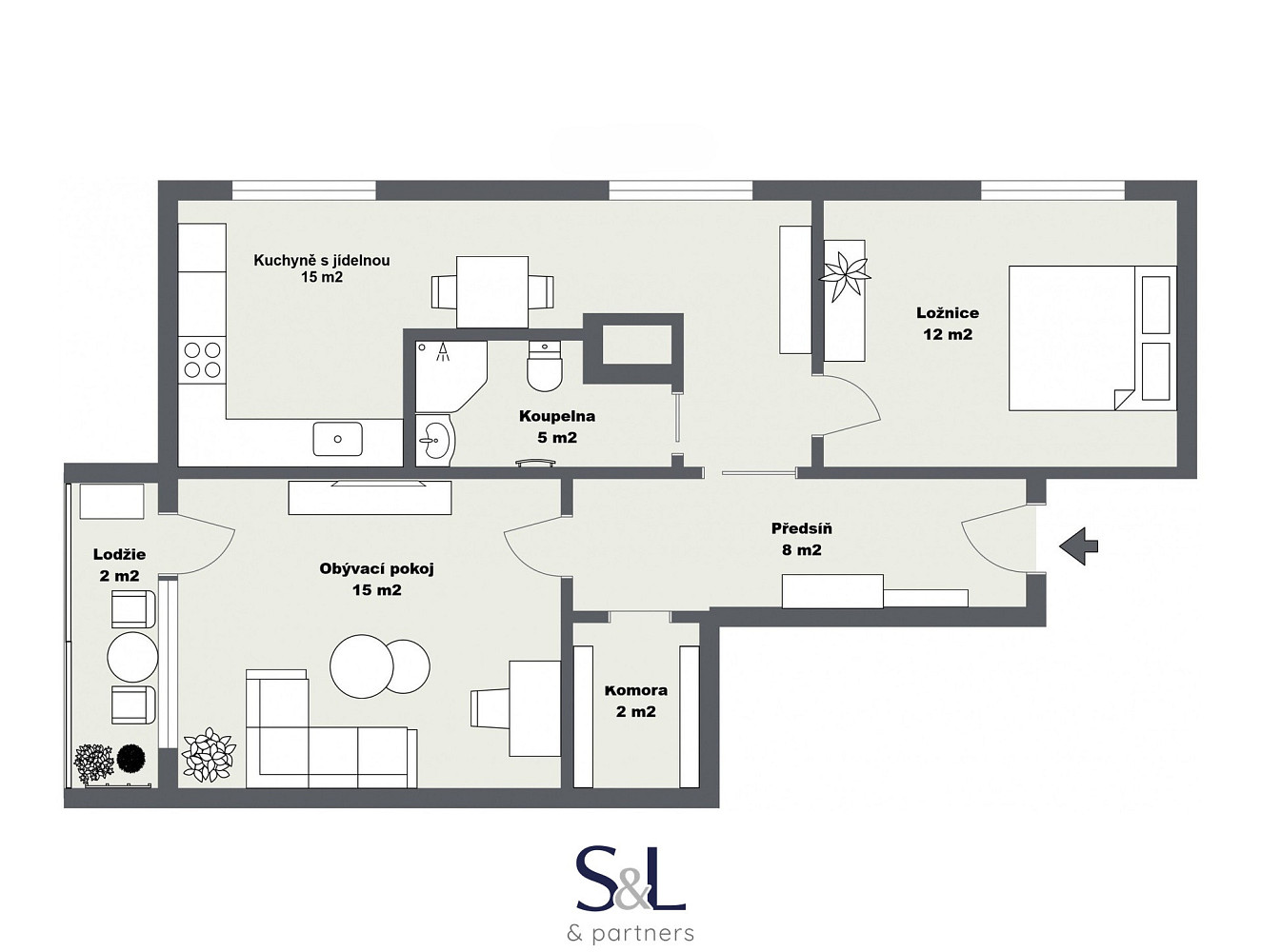 Pronájem bytu 2+1 59 m² — photo 4