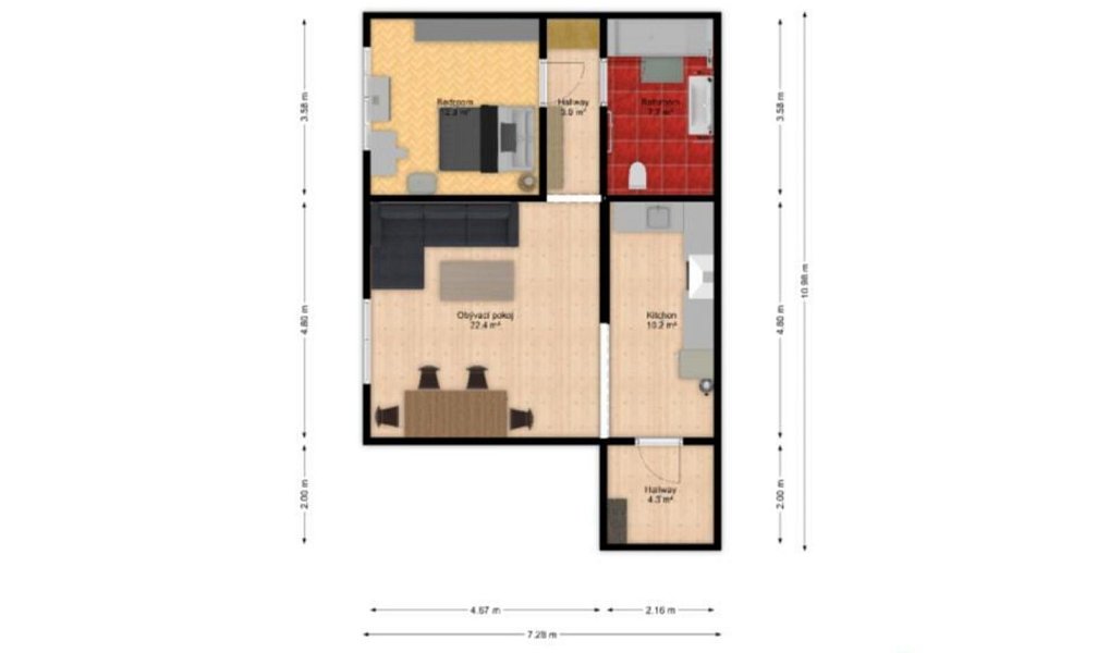 Pronájem bytu 2+kk 53 m², Praha – náhled fotky 11