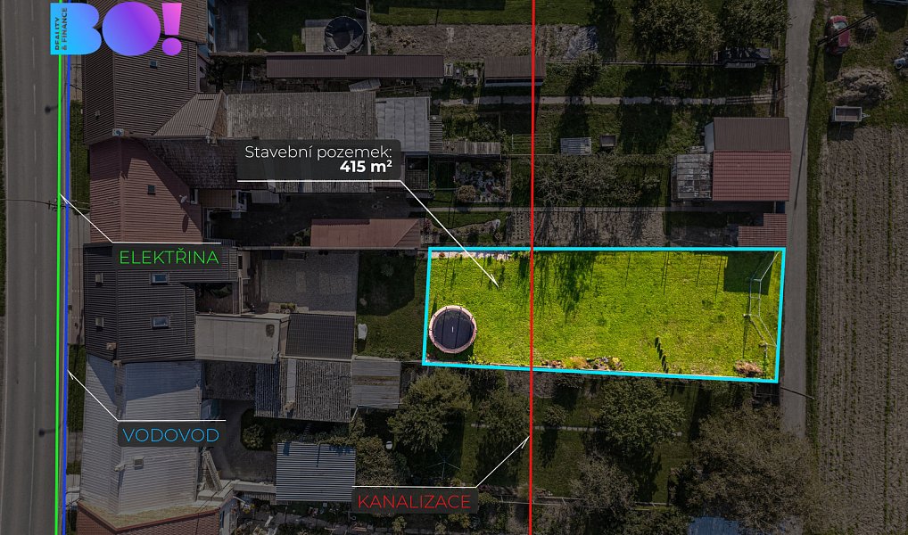 Prodej stavebního pozemku 415 m², Vlkoš – náhled fotky 6