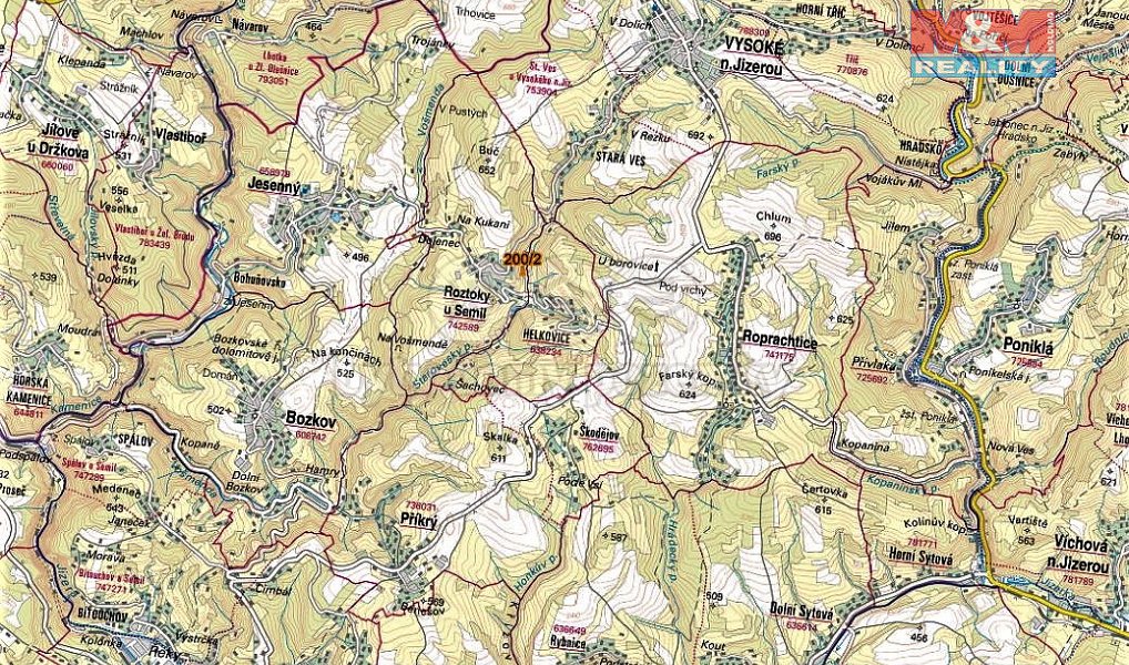 Prodej lesa 1 169 m², Roztoky u Semil – náhled fotky 4