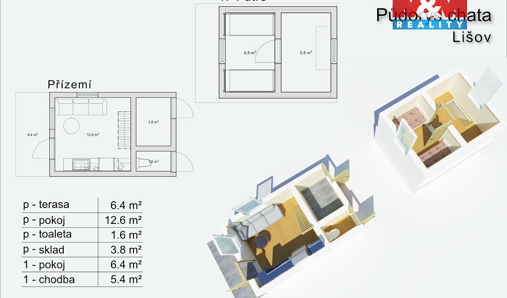 Prodej chaty/chalupy 375 m² s pozemkem 358 m², Lišov – náhled fotky 13