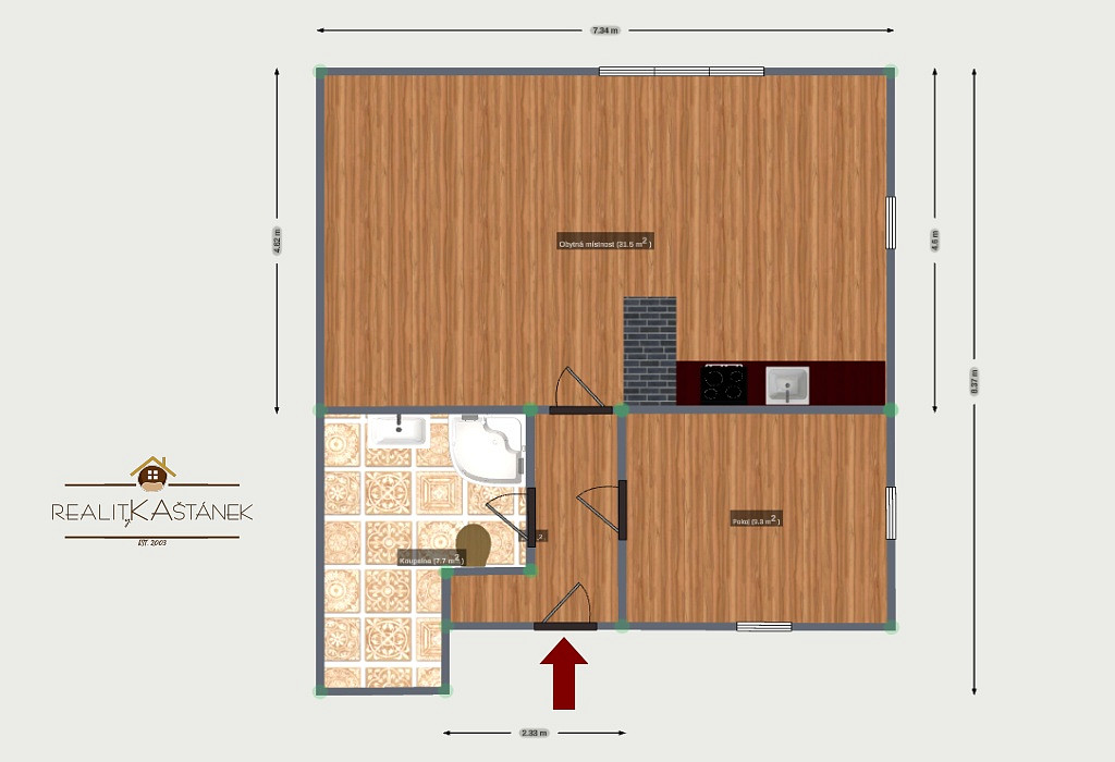 Pronájem bytu 2+kk 50 m² — photo 3