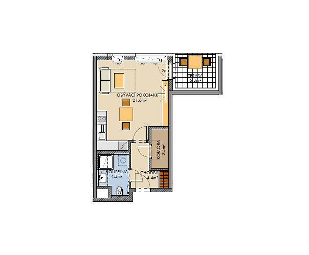 Prodej bytu 1+1 34 m² – fotografie 2