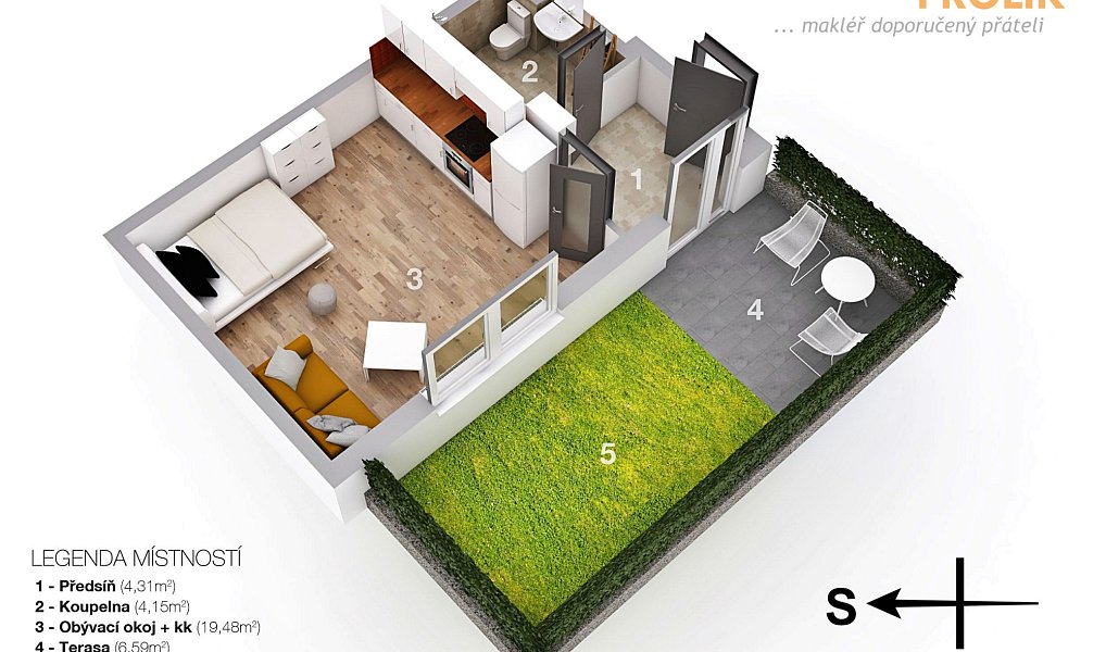 Pronájem bytu 1+kk 30 m², Svémyslice – náhled fotky 2
