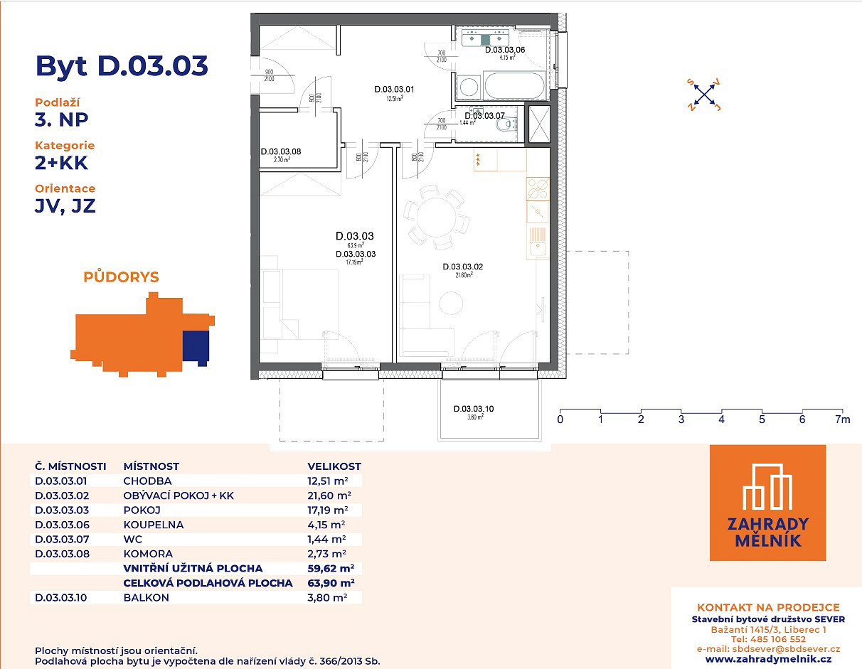 Prodej bytu 2+kk 64 m² – pohled 6