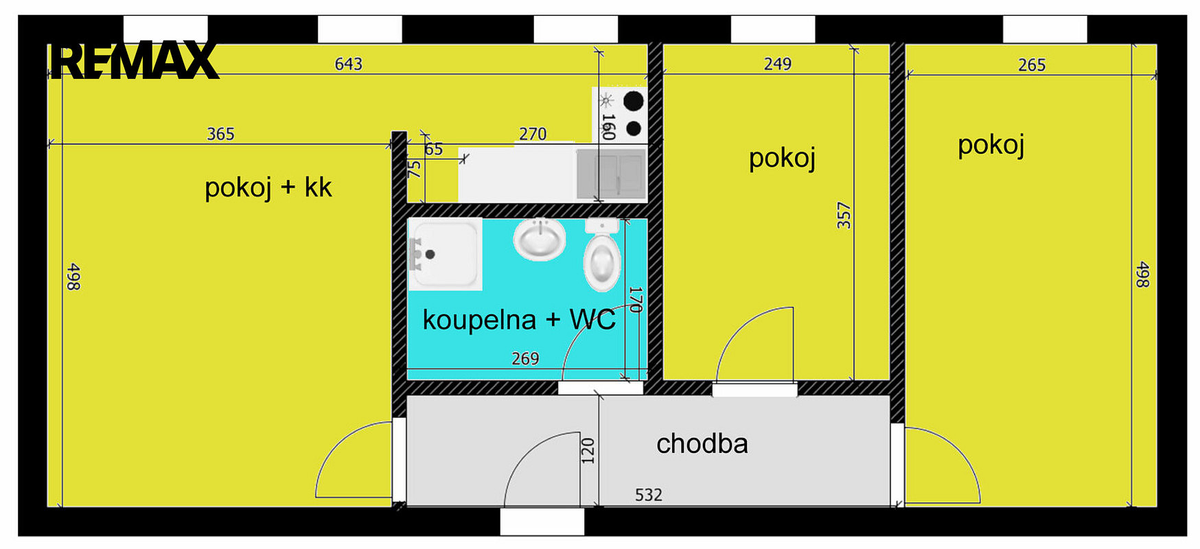 Pronájem bytu 3+kk 59 m² – fotografie 3