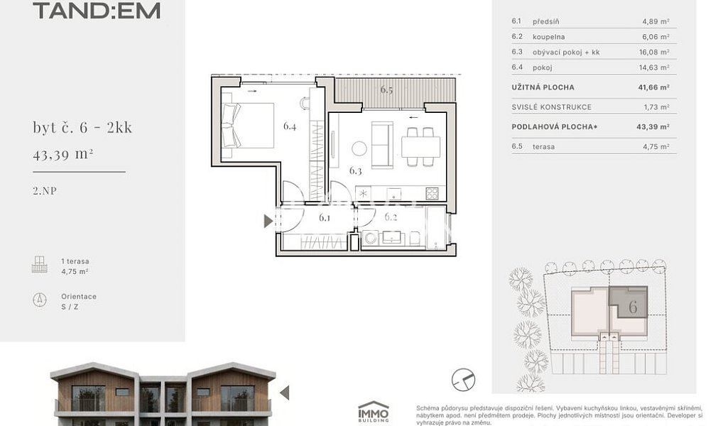 Prodej bytu 2+kk 43 m², Horoměřice – náhled fotky 6