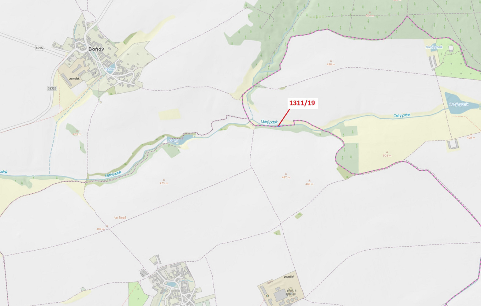 Dražba lesa 154 m²