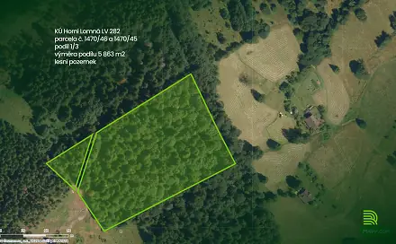 Prodej lesa 5 863 m², Horní Lomná, okres Frýdek-Místek