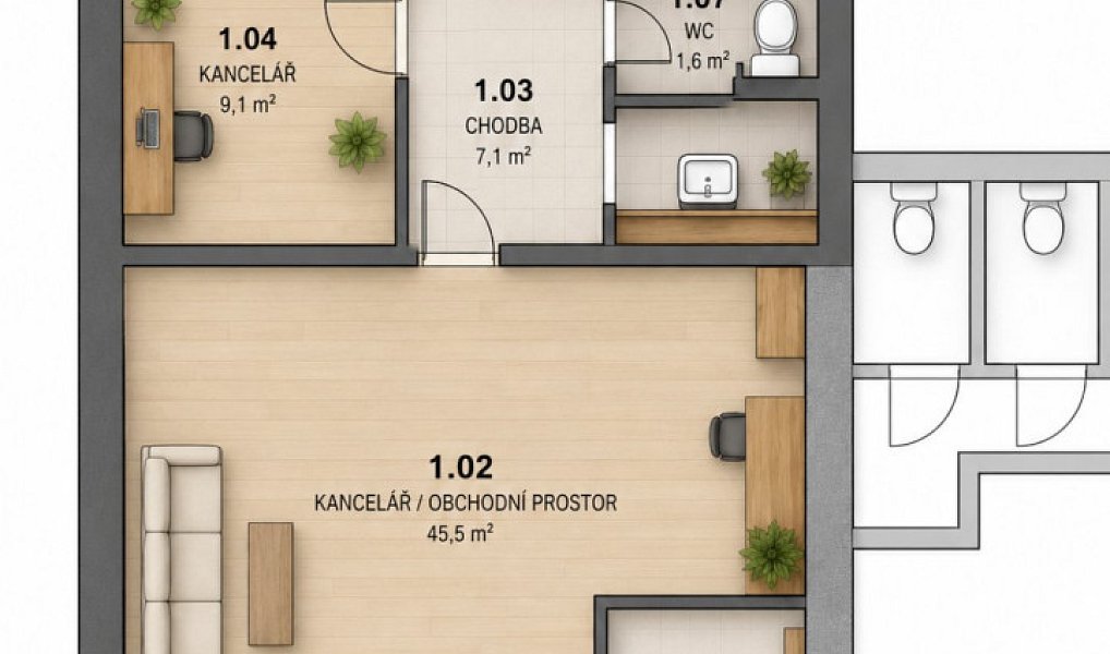 Pronájem kanceláře 90 m², Uhlířské Janovice – náhled fotky 10