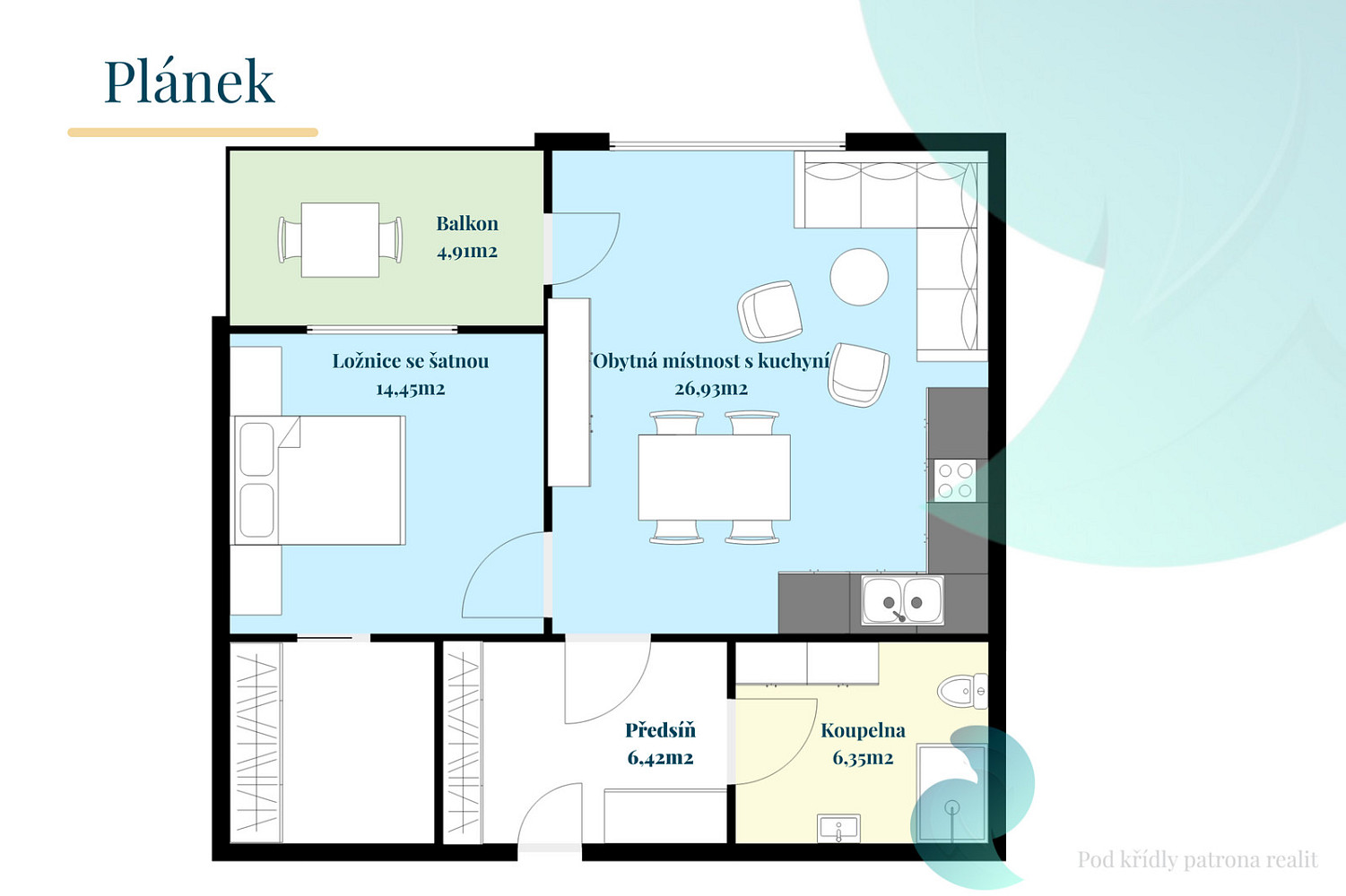 Pronájem bytu 2+kk 56 m² - Ansicht 4