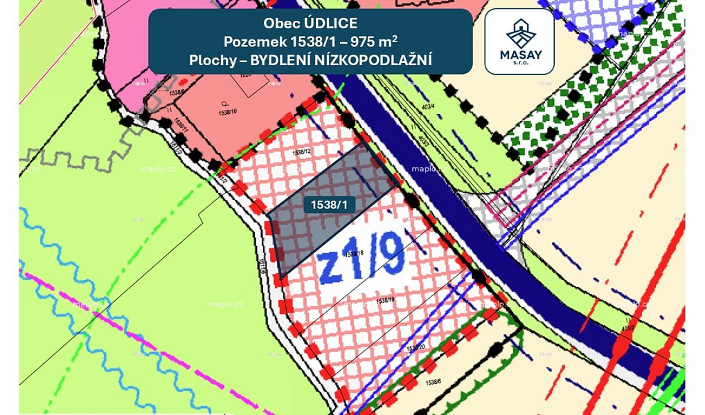 Prodej stavebního pozemku 975 m², Údlice – náhled fotky 2