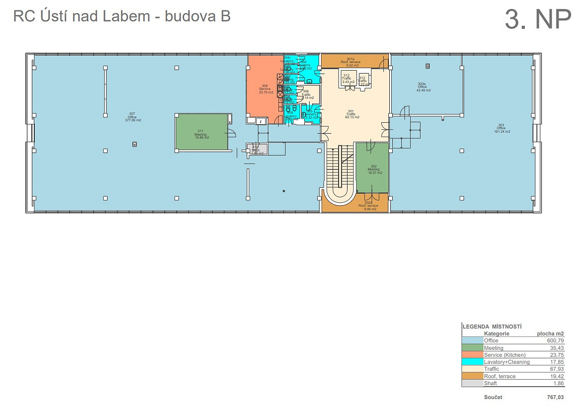 Pronájem kanceláře 1 000 m² – pohled 2