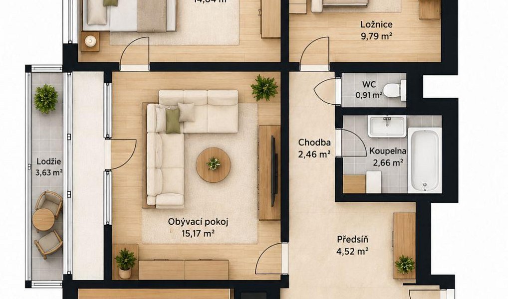 Prodej bytu 3+1 73 m², Teplice – náhled fotky 4