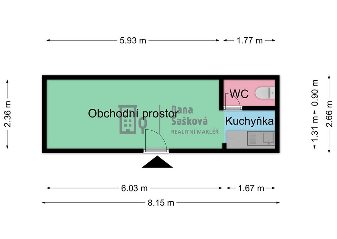 Pronájem obchodních prostor 18 m² – pohled 5