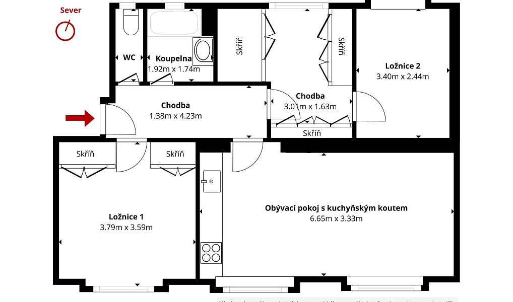 Pronájem bytu 3+kk 62 m², Praha – náhled fotky 5