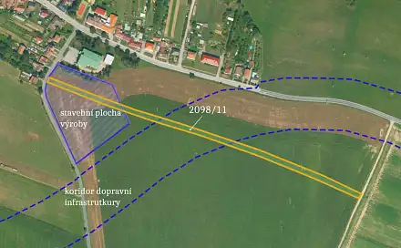 Prodej komerčního pozemku 5 761 m², Předín, okres Třebíč