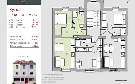 Prodej bytu 2+kk 38 m²